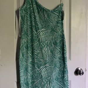 Nine West Green One Shoulder Sheath Dress